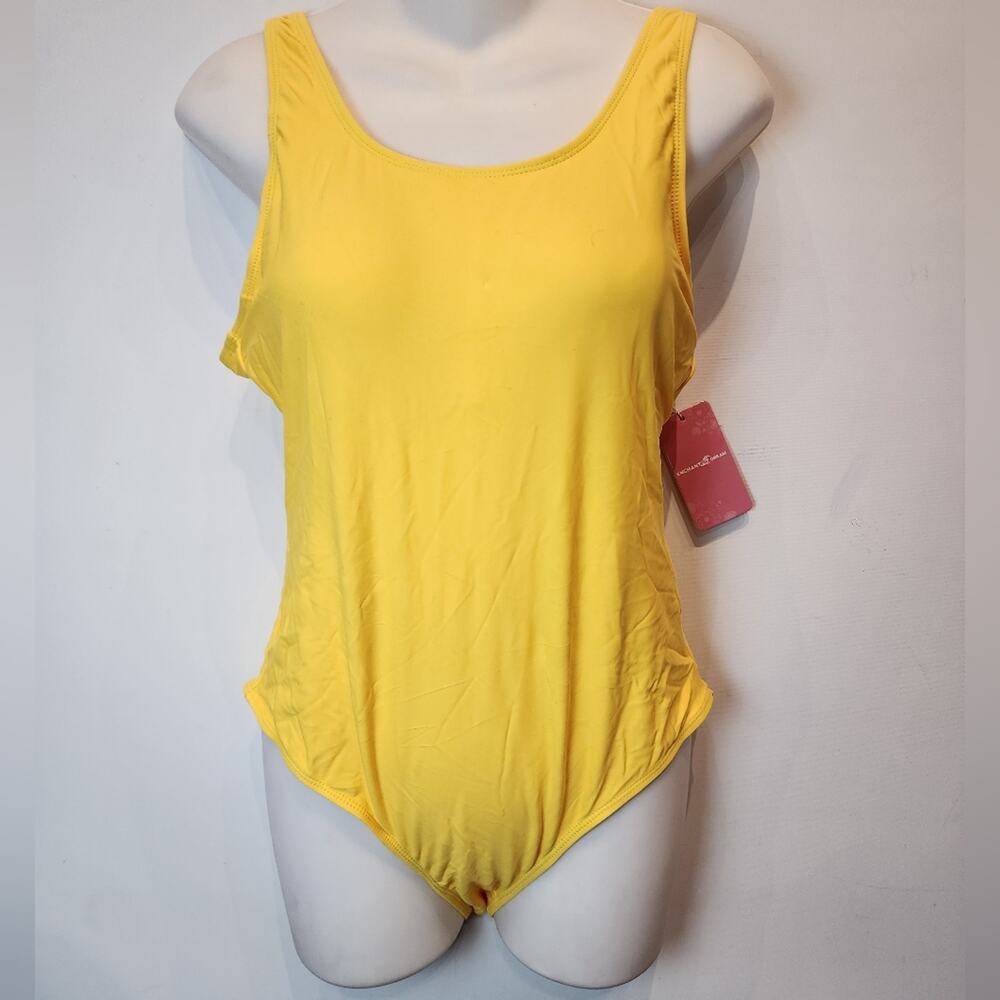 New Yellow One Piece‎ Swimsuit NWT Shelf Bra 115 Womens Size L
